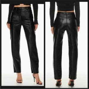 Aritzia Wilfred The Melina High Rise Vegan Leather Pants in Black - Size 0